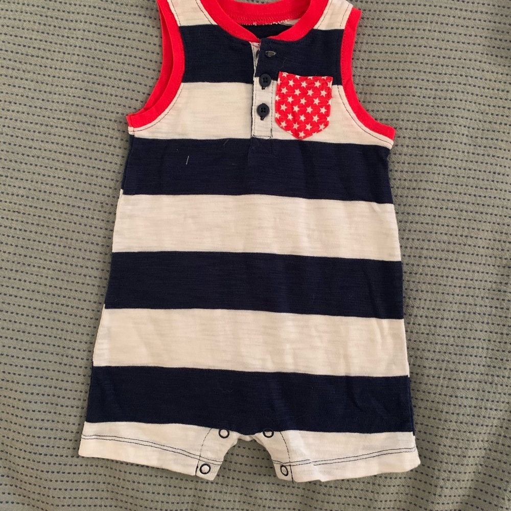 Red White and Blue Romper